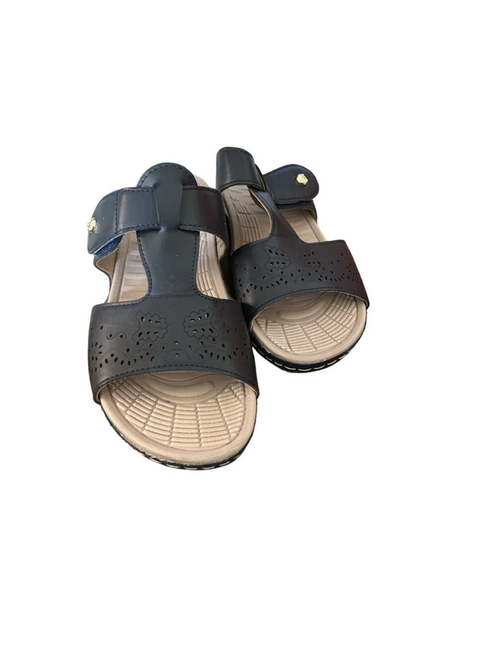 Dorothy Gaynor Navy Comfort Sandals Adjustable Strap Size 7